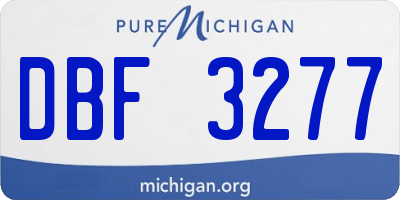 MI license plate DBF3277