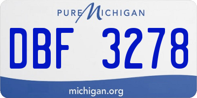 MI license plate DBF3278