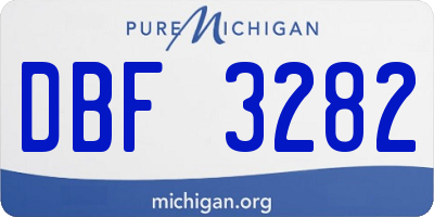 MI license plate DBF3282