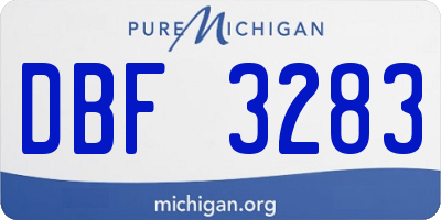MI license plate DBF3283