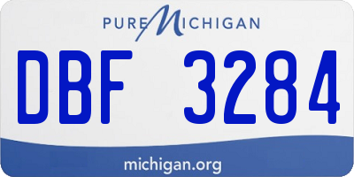 MI license plate DBF3284