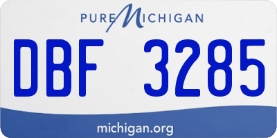 MI license plate DBF3285