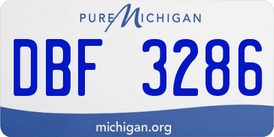 MI license plate DBF3286