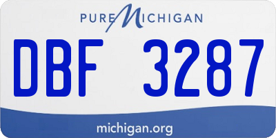 MI license plate DBF3287