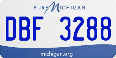MI license plate DBF3288