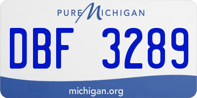 MI license plate DBF3289