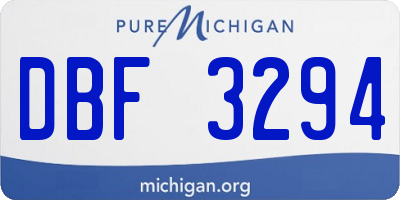 MI license plate DBF3294