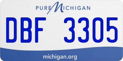 MI license plate DBF3305