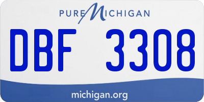 MI license plate DBF3308