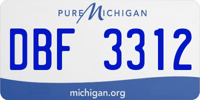 MI license plate DBF3312