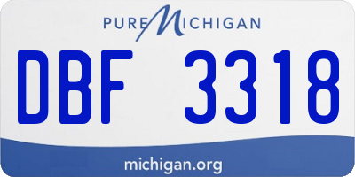 MI license plate DBF3318