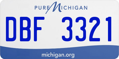 MI license plate DBF3321