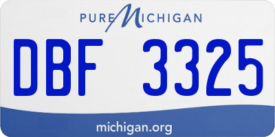 MI license plate DBF3325