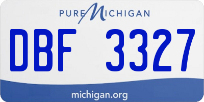 MI license plate DBF3327