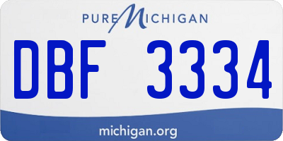 MI license plate DBF3334