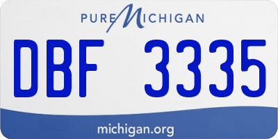 MI license plate DBF3335