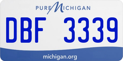 MI license plate DBF3339