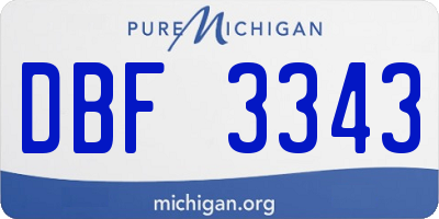 MI license plate DBF3343