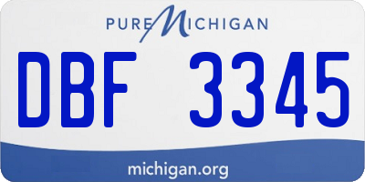MI license plate DBF3345