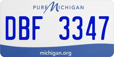 MI license plate DBF3347