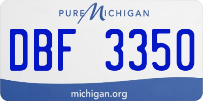 MI license plate DBF3350