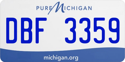 MI license plate DBF3359