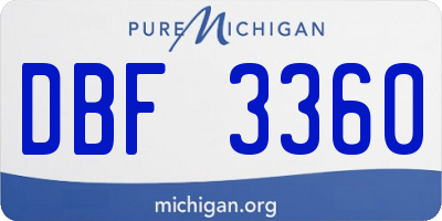 MI license plate DBF3360