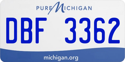MI license plate DBF3362