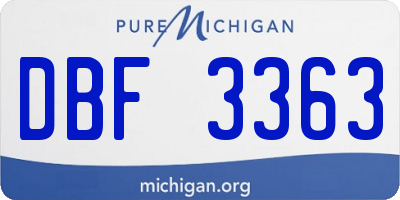 MI license plate DBF3363