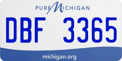 MI license plate DBF3365