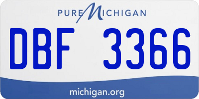 MI license plate DBF3366