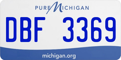 MI license plate DBF3369