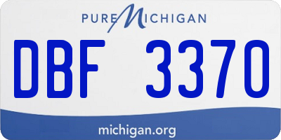 MI license plate DBF3370