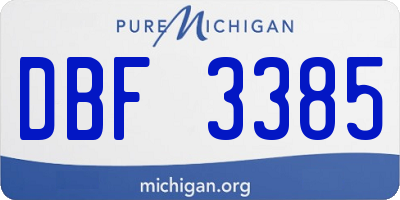 MI license plate DBF3385