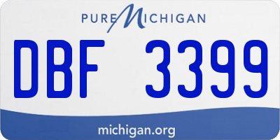 MI license plate DBF3399