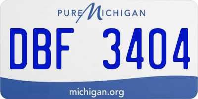 MI license plate DBF3404
