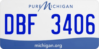 MI license plate DBF3406