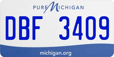 MI license plate DBF3409