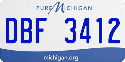 MI license plate DBF3412