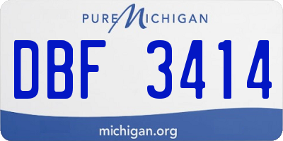 MI license plate DBF3414