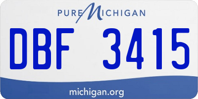 MI license plate DBF3415