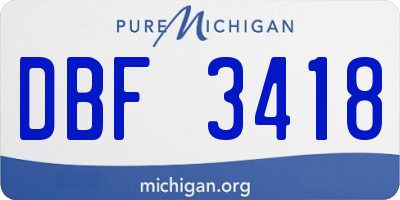 MI license plate DBF3418