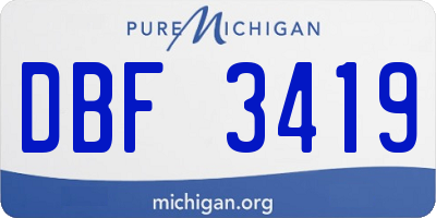 MI license plate DBF3419