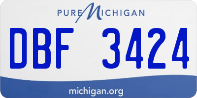 MI license plate DBF3424