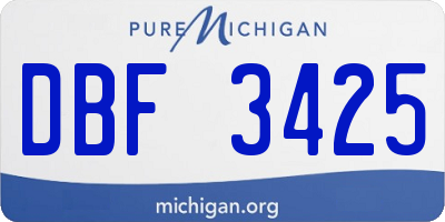 MI license plate DBF3425