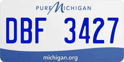 MI license plate DBF3427