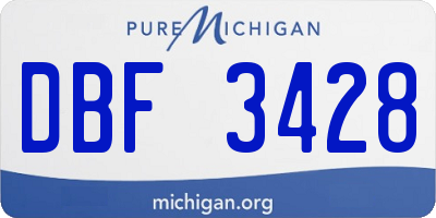 MI license plate DBF3428