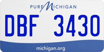 MI license plate DBF3430