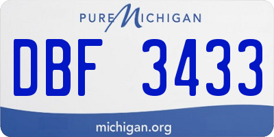 MI license plate DBF3433