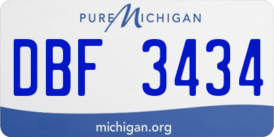 MI license plate DBF3434